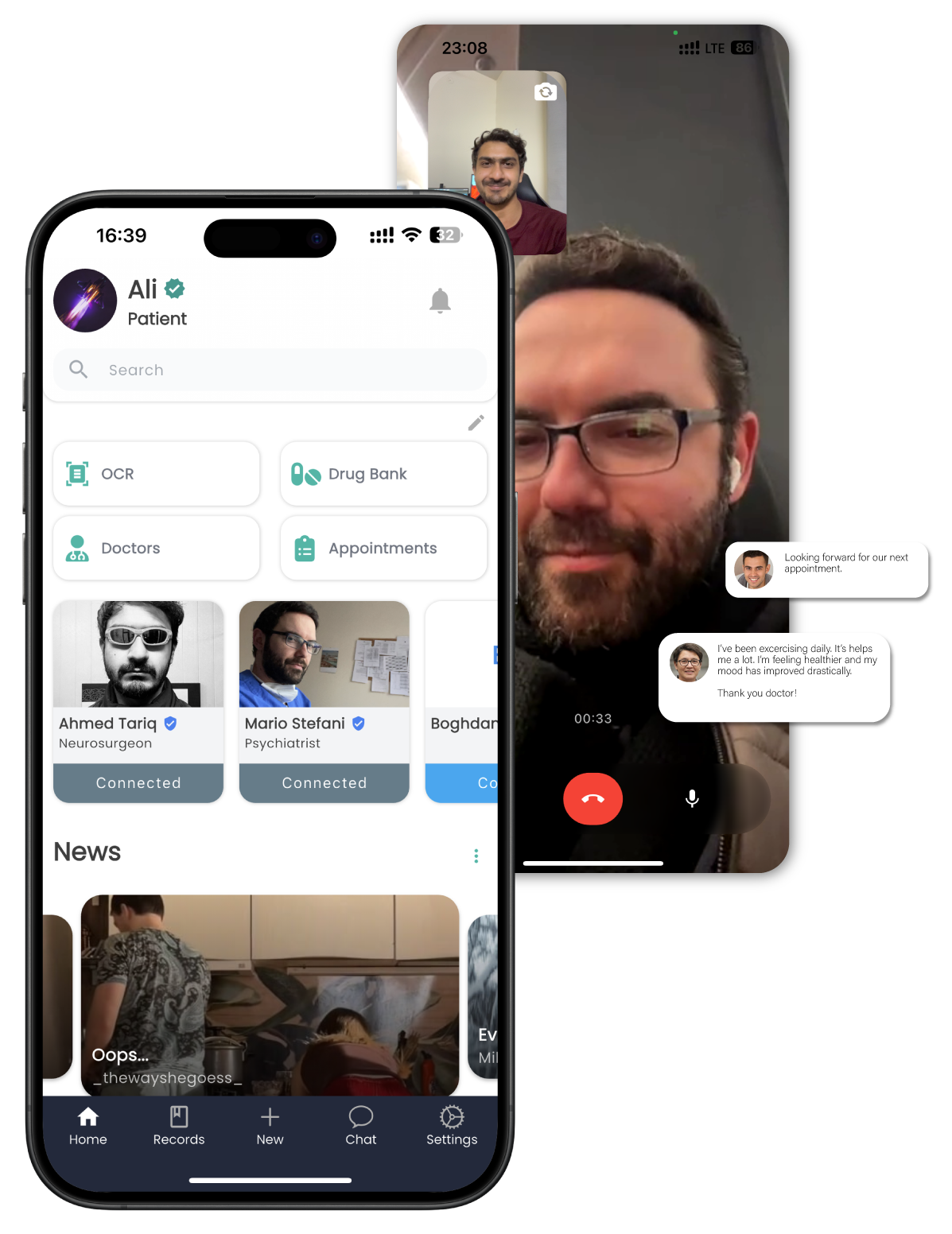 Healthcare professionals providing patient care